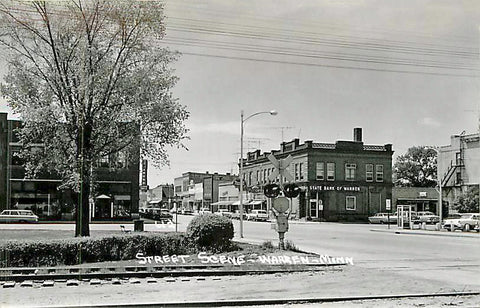 Street scene, Warren, Minnesota, 1950s Postcard Reproduction