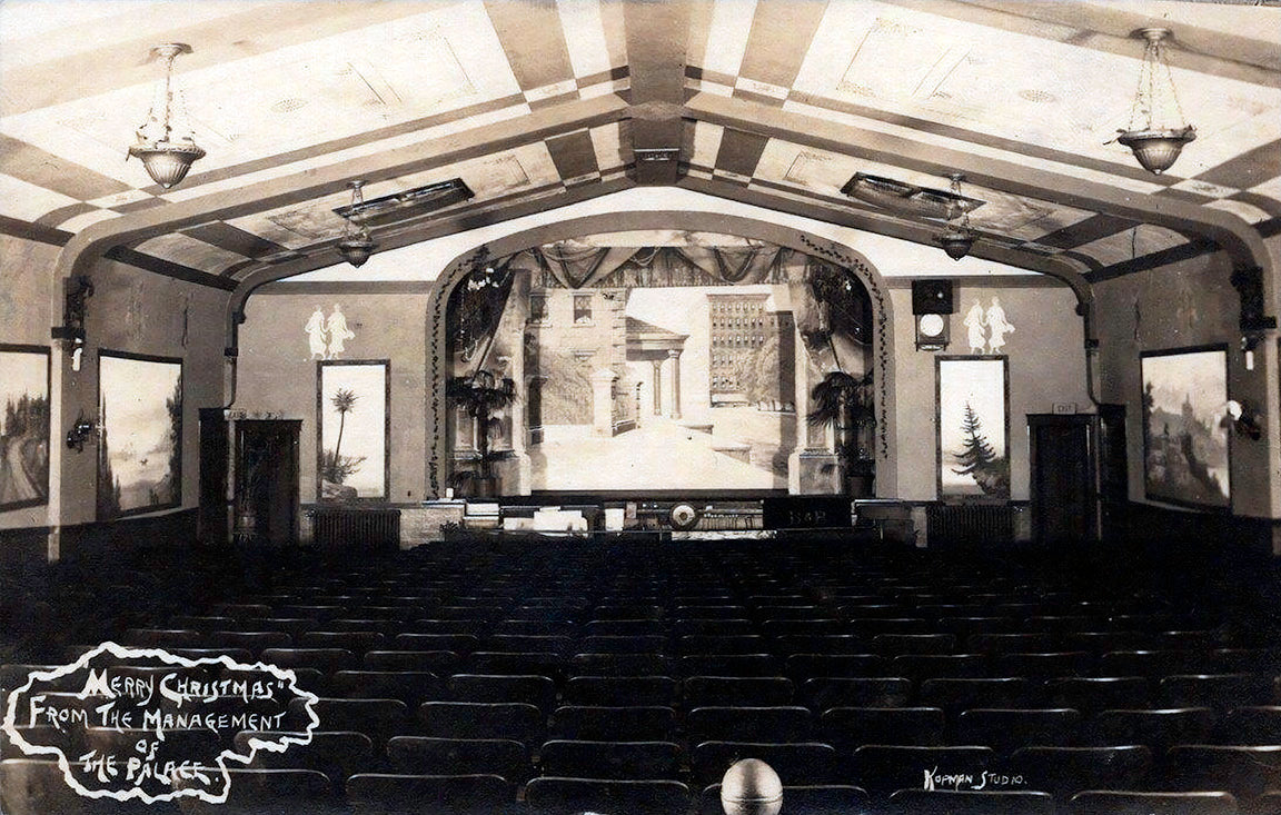 Interior of the Palace Theatre in Waseca Minnesota 1914 Postcard Reproduction