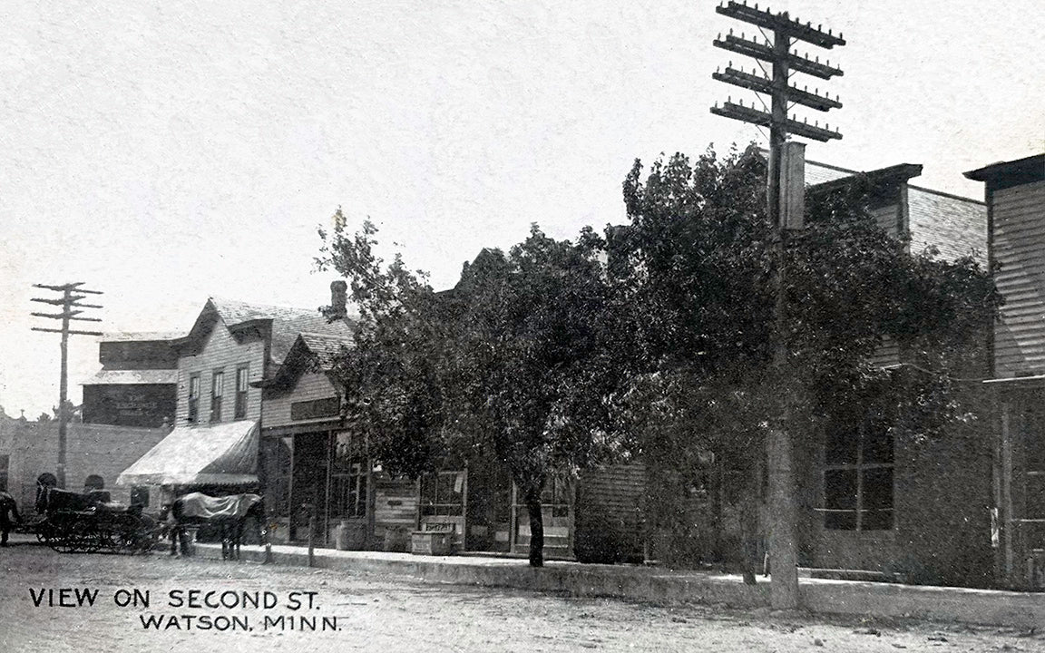 Second Street, Watson, Minnesota, 1910s Postcard Reproduction