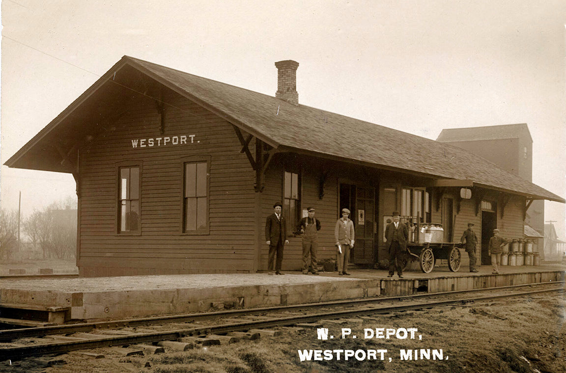 Northern Pacific Depot, Westport, Minnesota, 1908 Postcard Reproduction
