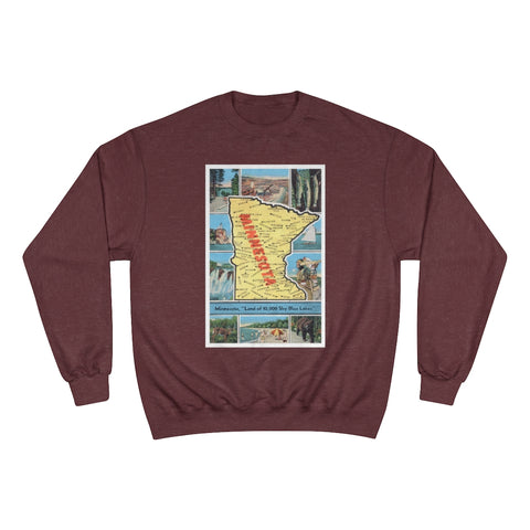 Vintage Unisex Minnesota Map Champion Sweatshirt