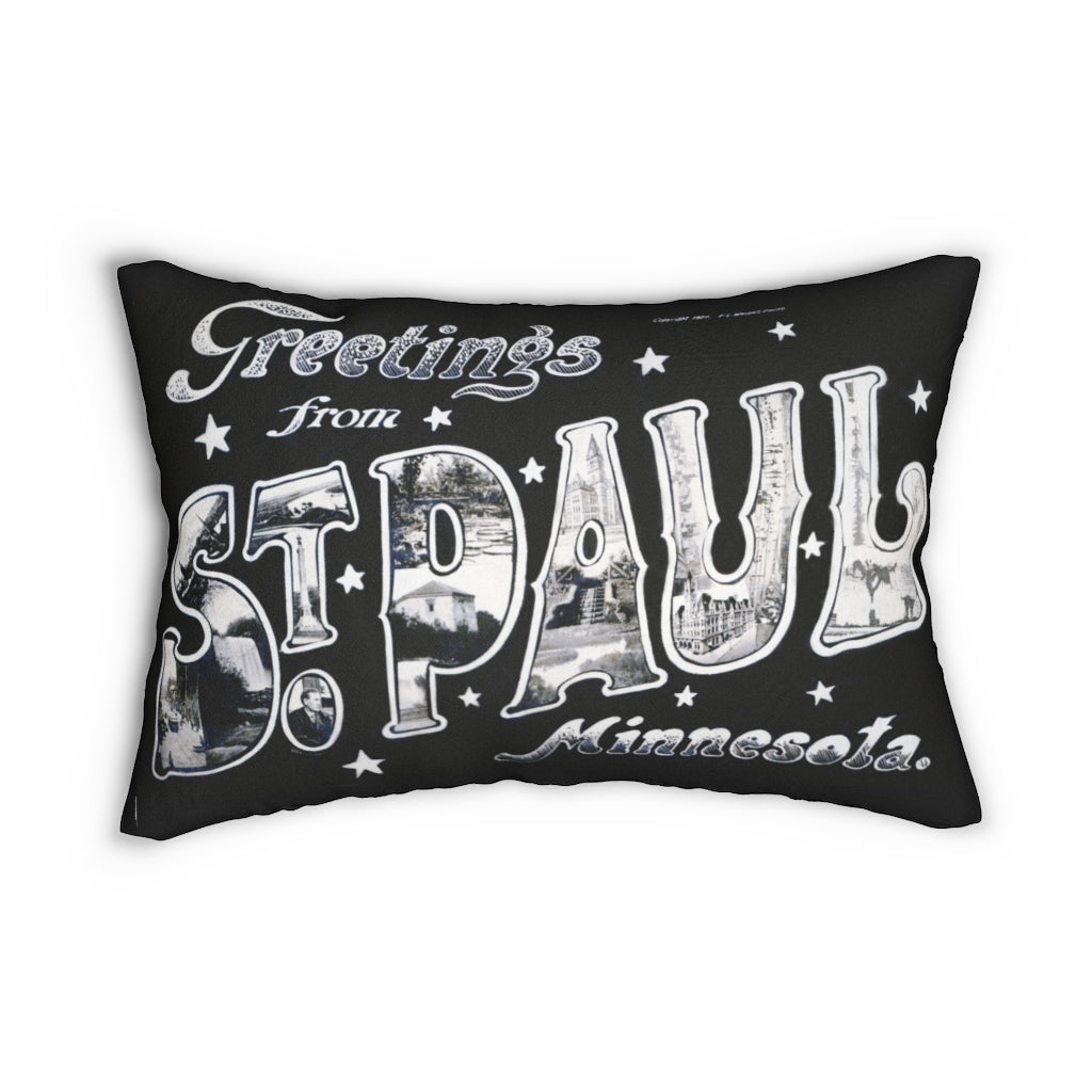 1907 "Greetings from St. Paul" Spun Polyester Lumbar Pillow