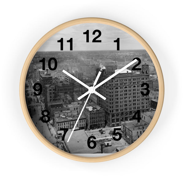 Historic View of Downtown Minneapolis Minnesota in 1902 Wall clock