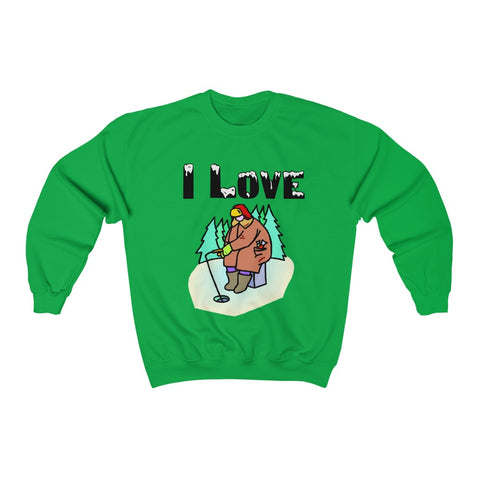 I Love Ice Fishing Unisex Heavy Blend™ Crewneck Sweatshirt
