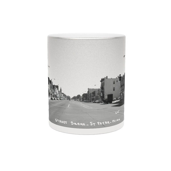 Street Scene, St. Peter, Minnesota, 1960s Silver Metallic Mug