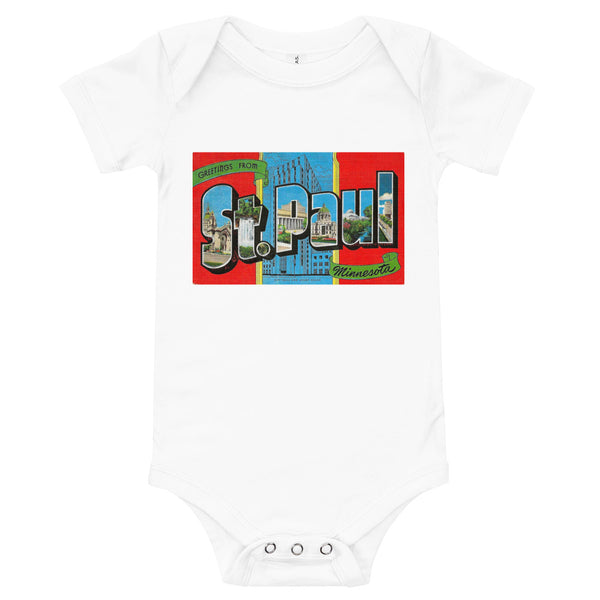 Greetings from St. Paul Baby short sleeve one piece