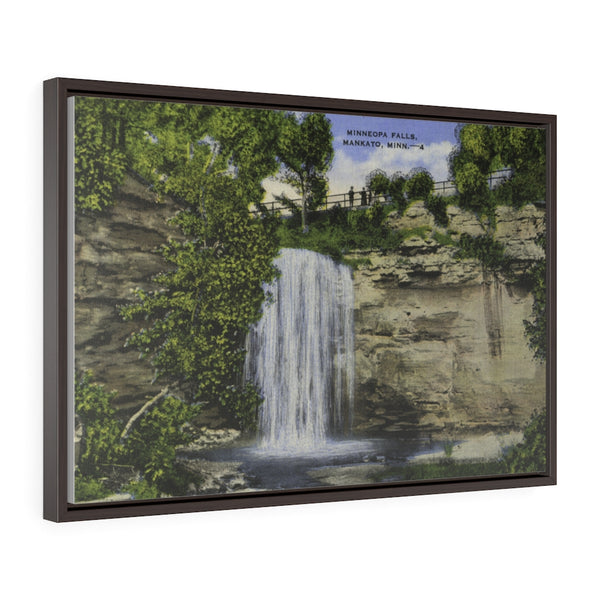 View of Minneopa Falls near, Minnesota, 1945, Horizontal Framed Premium Gallery Wrap Canvas