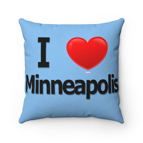 I Love Minneapolis Spun Polyester Square Pillow