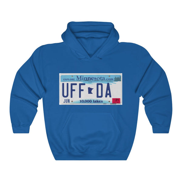 Uffda Minnesota License Plate Unisex Heavy Blend™ Hooded Sweatshirt