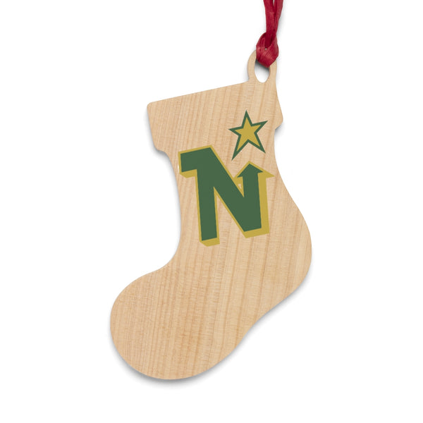 Minnesota North Stars Wooden Christmas Ornaments