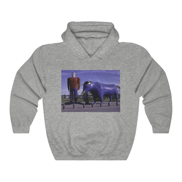 Paul Bunyan and Babe the Blue Ox Bemidji Unisex Heavy Blend™ Hooded Sweatshirt