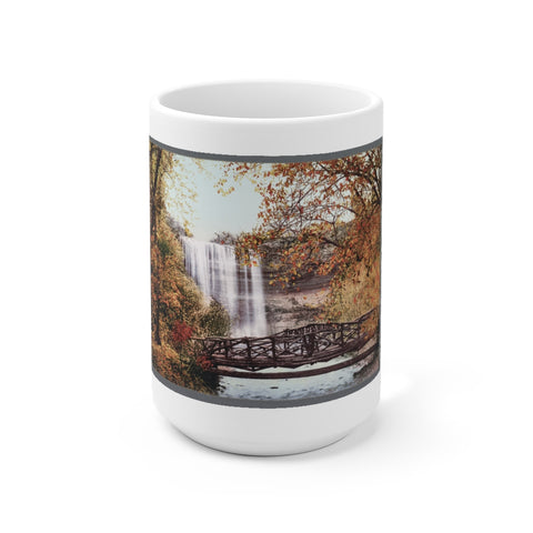 Vintage Minnehaha Falls in Autumn 1901 Ceramic Mug 15oz
