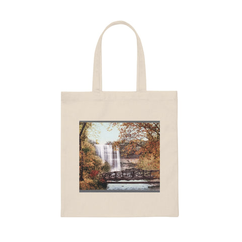 Vintage Minnehaha Falls in Autumn 1901 Canvas Tote Bag