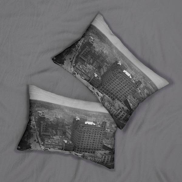 Historic View of Downtown Minneapolis Minnesota in 1902 Spun Polyester Lumbar Pillow
