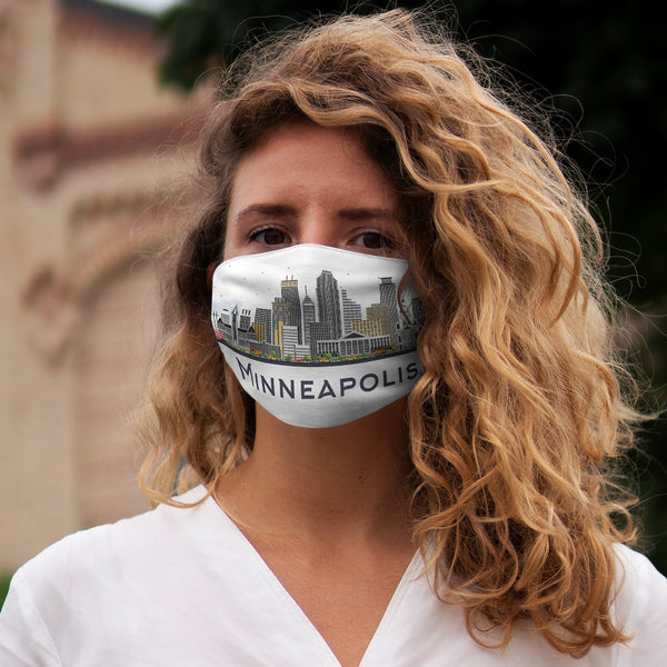 Minneapolis Skyline Snug-Fit Polyester Face Mask