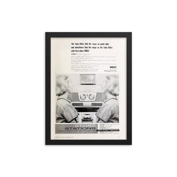 1957 Advertisement for WDGY Radio Framed poster
