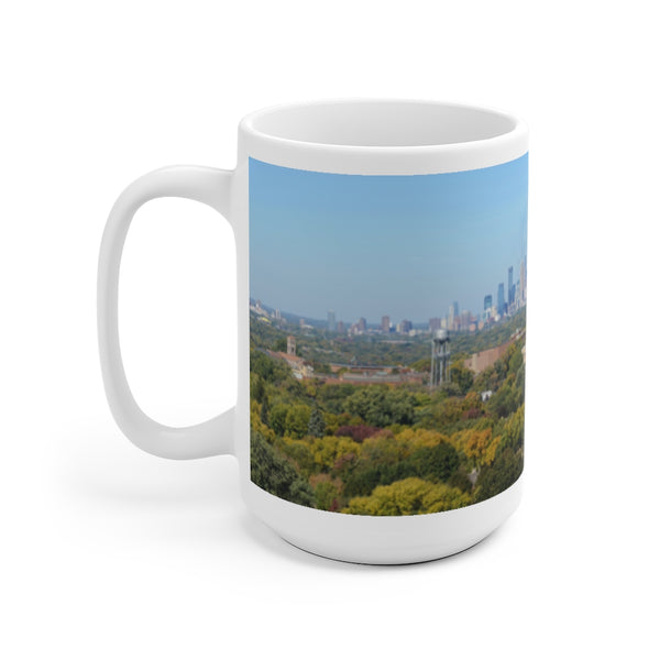 Minneapolis Skyline from Highland Water Tower, 2016, White Ceramic Mug