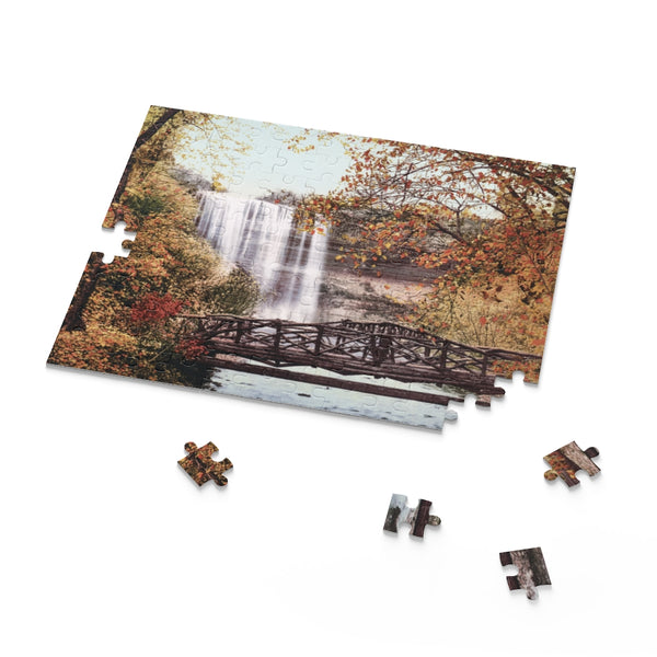 Vintage Minnehaha Falls in Autumn 1901 Puzzle (120, 252, 500-Piece)