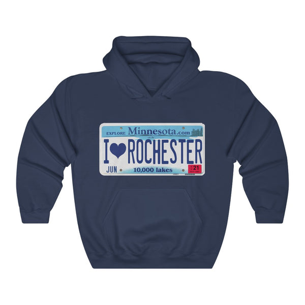 I Love Rochester License Plate Unisex Heavy Blend™ Hooded Sweatshirt