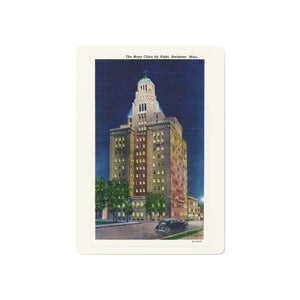 Night View of Mayo Clinic, Rochester Minnesota, 1934 Custom Poker Cards