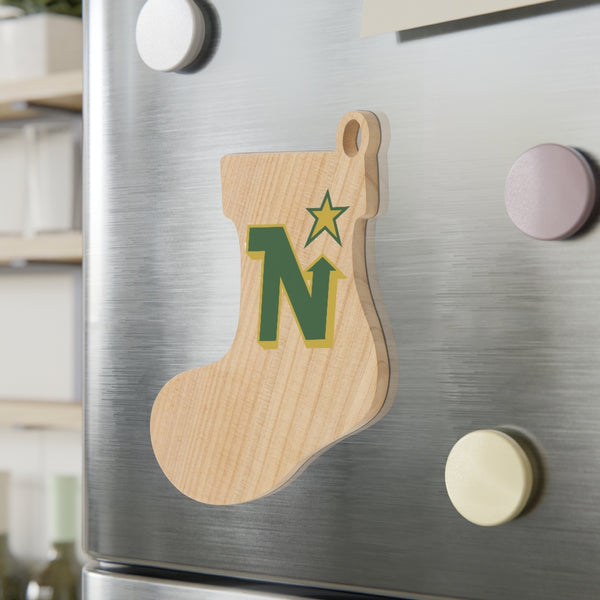 Minnesota North Stars Wooden Christmas Ornaments