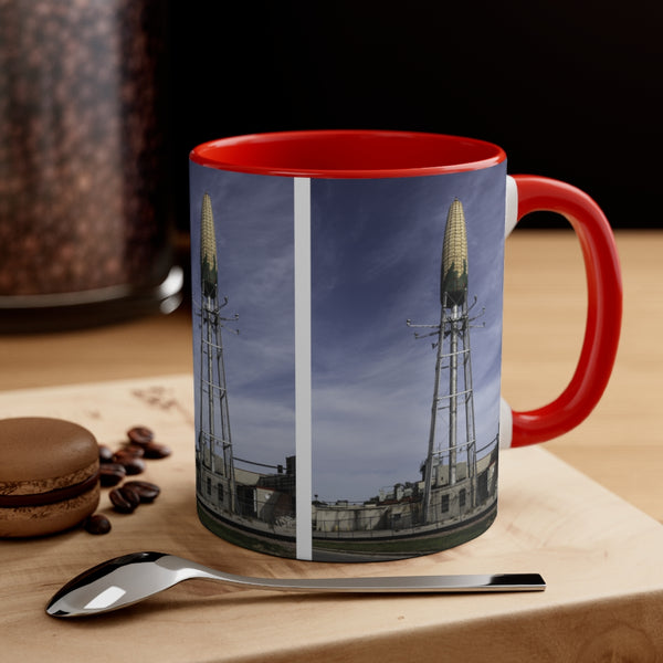 Corn-cob-shaped water tower in Rochester, Minnesota Accent Coffee Mug, 11oz