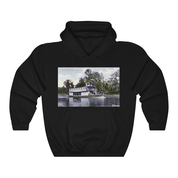 Steamboat "Oriole" on the Mississippi River near Aitkin, Minnesota in 1908 Unisex Heavy Blend™ Hooded Sweatshirt