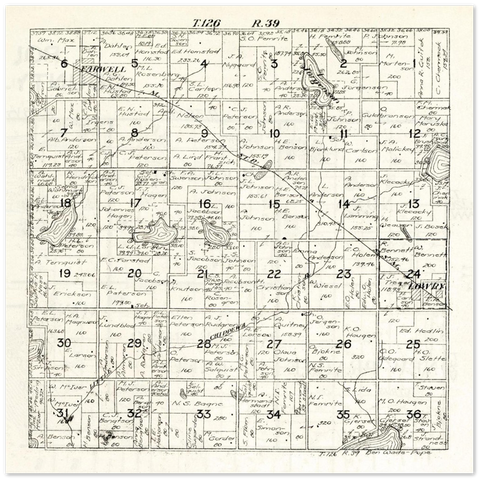 Plat map of Ben Wade Township in Pope County, Minnesota, 1916 Premium Matte Paper Poster