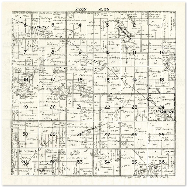 Plat map of Ben Wade Township in Pope County, Minnesota, 1916 Premium Matte Paper Poster