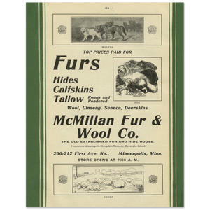 McMillian Fur & Wool Co. 1904 Ad Archival Matte Paper Poster