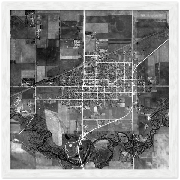 Madelia Minnesota Aerial Photo 1939 Classic Matte Paper Wooden Framed Poster