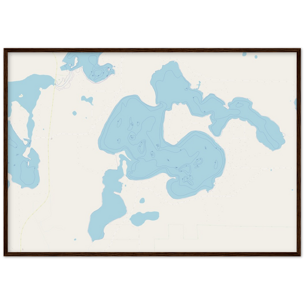 Lake Minnewawa Framed Lake Depth Map (McGregor, Minnesota)