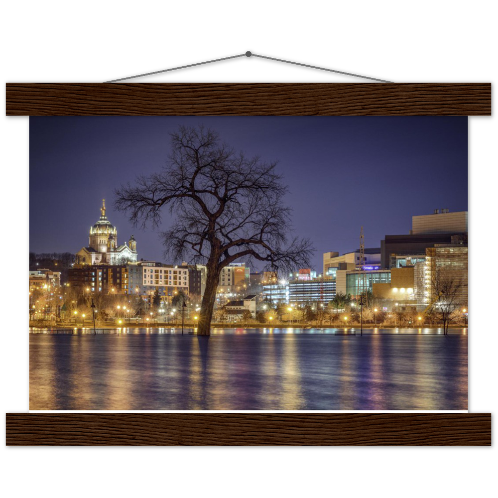 Mississippi River Flooding, St. Paul, Minnesota, 2019 Premium Semi-Glossy Paper Poster & Hanger