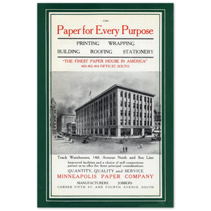 1911 Minneapolis Paper Company Ad Aluminum Print