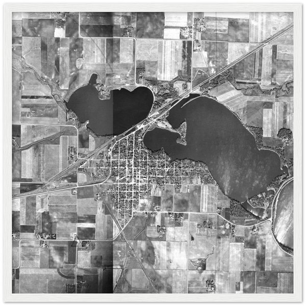 Lake Crystal Minnesota Aerial Photo 1939 Classic Matte Paper Wooden Framed Poster