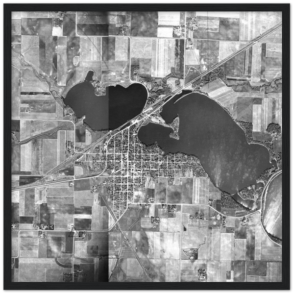 Lake Crystal Minnesota Aerial Photo 1939 Classic Matte Paper Wooden Framed Poster