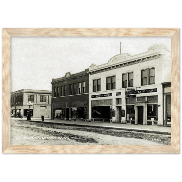 1920s Crosby Minnesota Street Scene Classic Semi-Glossy Paper Wooden Framed Poster