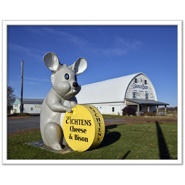 Giant Mouse at Eichtens Cheese & Bison store outside Lindstrom, Minnesota Classic Semi-Glossy Paper Metal Framed Poster