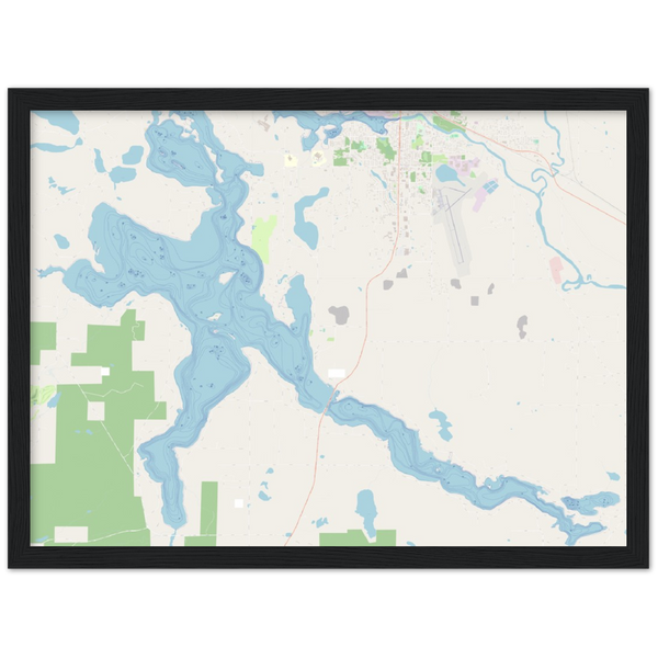 Pokegama Lake Depth Map in Wood Frame (Grand Rapids, Minnesota)