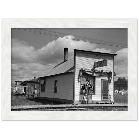 Cheer Cafe in Cook Minnesota 1937 Classic Semi-Glossy Paper Wooden Framed Poster