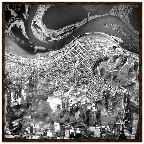 1939 Aerial Photo of Red Wings Minnesota Classic Semi-Glossy Paper Wooden Framed Poster
