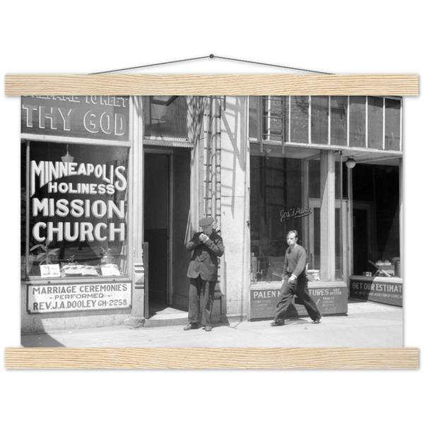 1937 Gateway District Mission in Minneapolis, Minnesota Classic Semi-Glossy Paper Poster & Hanger