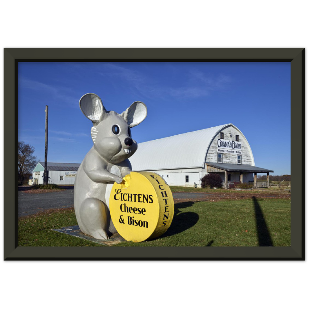 Giant Mouse at Eichtens Cheese & Bison store outside Lindstrom, Minnesota Classic Semi-Glossy Paper Metal Framed Poster