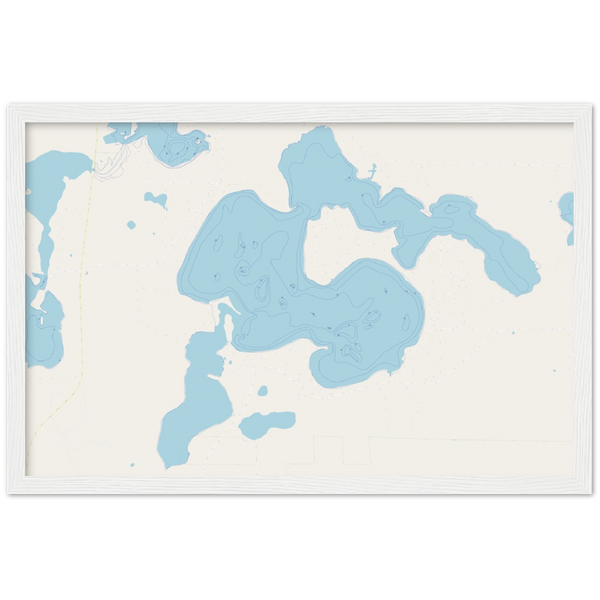Lake Minnewawa Framed Lake Depth Map (McGregor, Minnesota)
