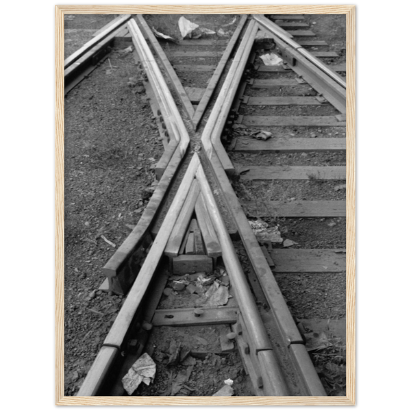 Railroad Tracks, Minneapolis Minnesota, 1937, Wooden Framed Poster