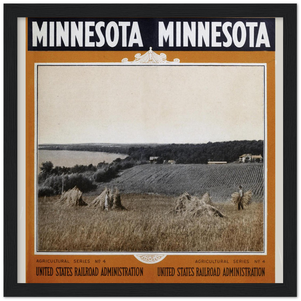 Minnesota Promotional Booklet Cover 1919 Classic Matte Paper Wooden Framed Poster
