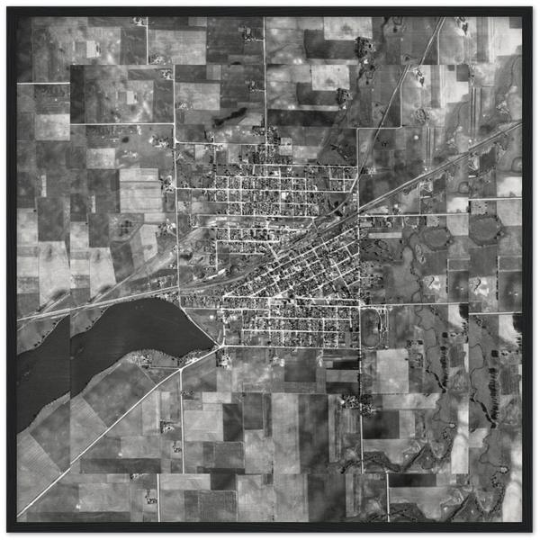 St. James Minnesota  Aerial View 1939 Archival Matte Paper Wooden Framed Poster