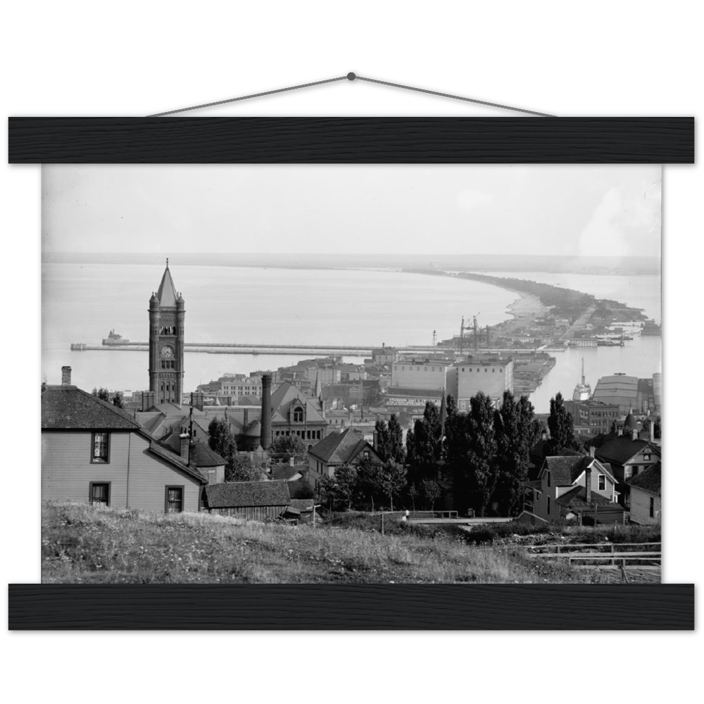 1905 View of Duluth and Minnesota Point Premium Semi-Glossy Paper Poster & Hanger