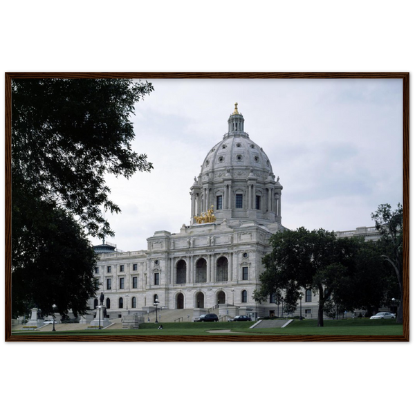 Minnesota State Capitol Classic Semi-Glossy Paper Wooden Framed Poster