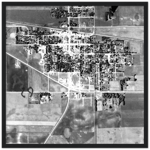 Aerial map of Hector, Minnesota, 1955 Wooden Framed Poster